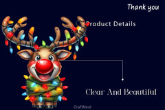Funny Christmas Reindeer Clipart Bundle 4 - CraftNest - Digital Crafting and Art