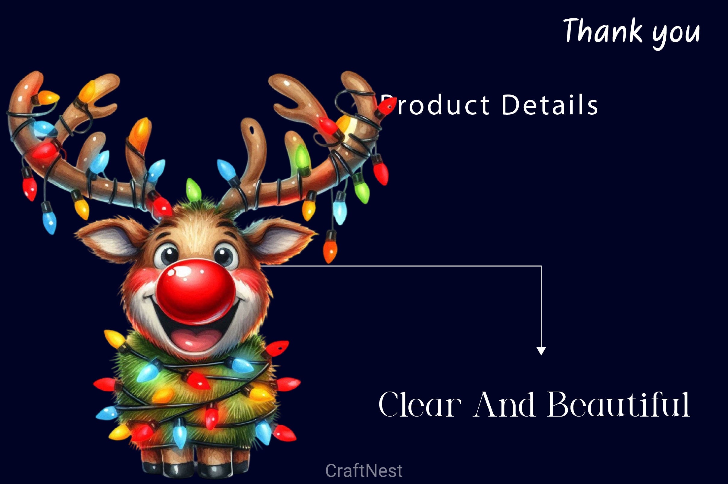 Funny Christmas Reindeer Clipart Bundle 4 - CraftNest - Digital Crafting and Art