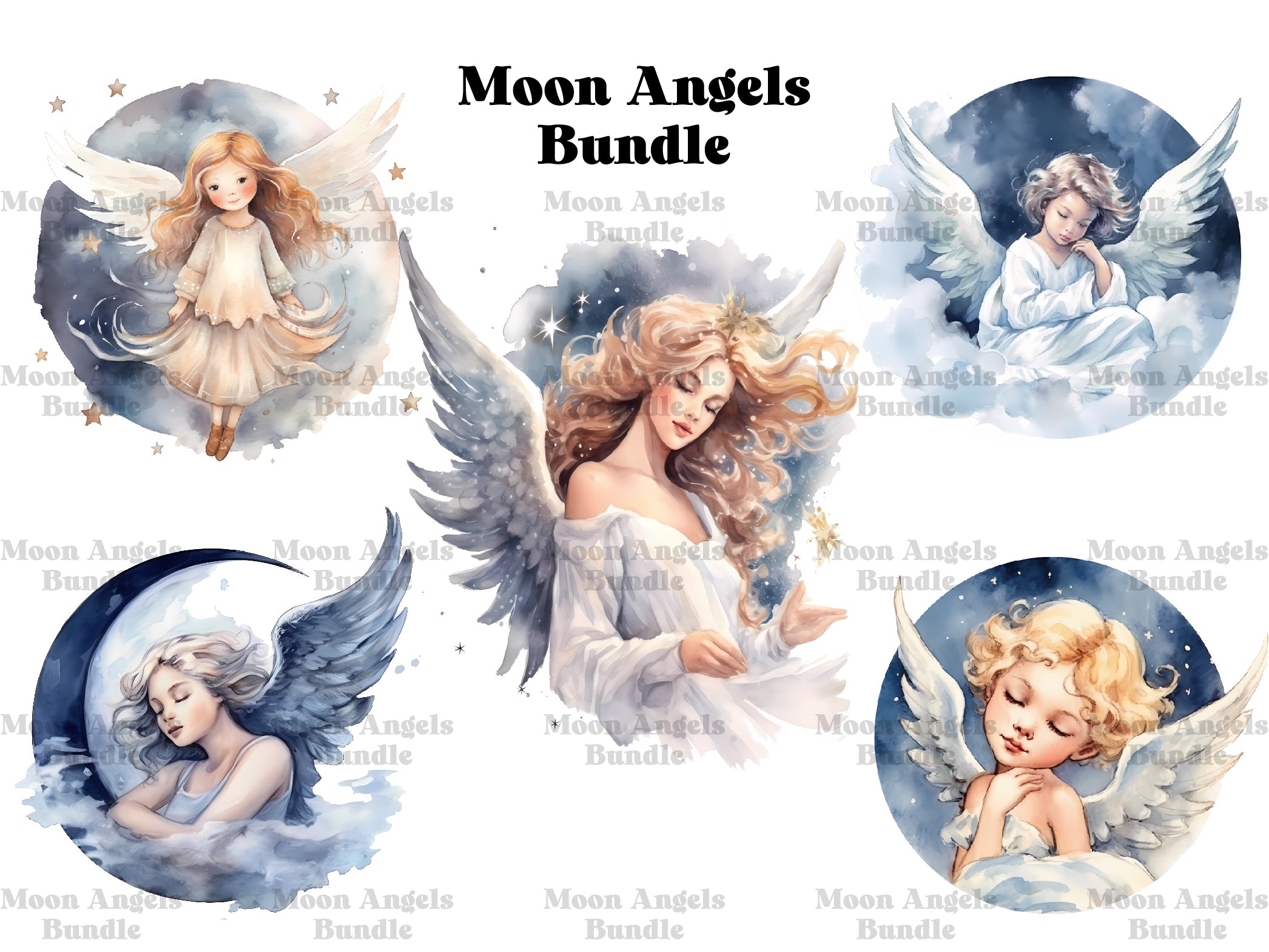 Moon Angels Clipart - CraftNest