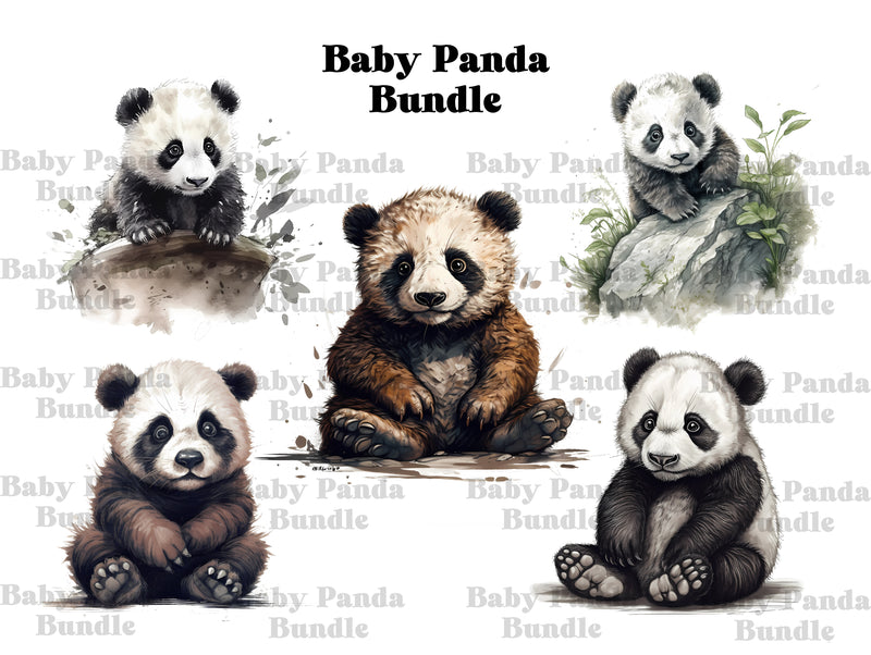 Baby Pandas Clipart - CraftNest