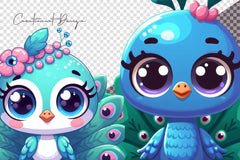 Cute Peacock Clipart Bundle - CraftNest - Digital Crafting and Art