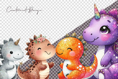 Glitter Dinosaur Clipart Bundle - CraftNest - Digital Crafting and Art