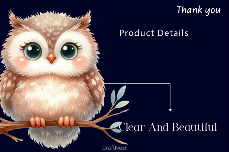 Baby Owl Clip Art Clipart Bundle - CraftNest - Digital Crafting and Art