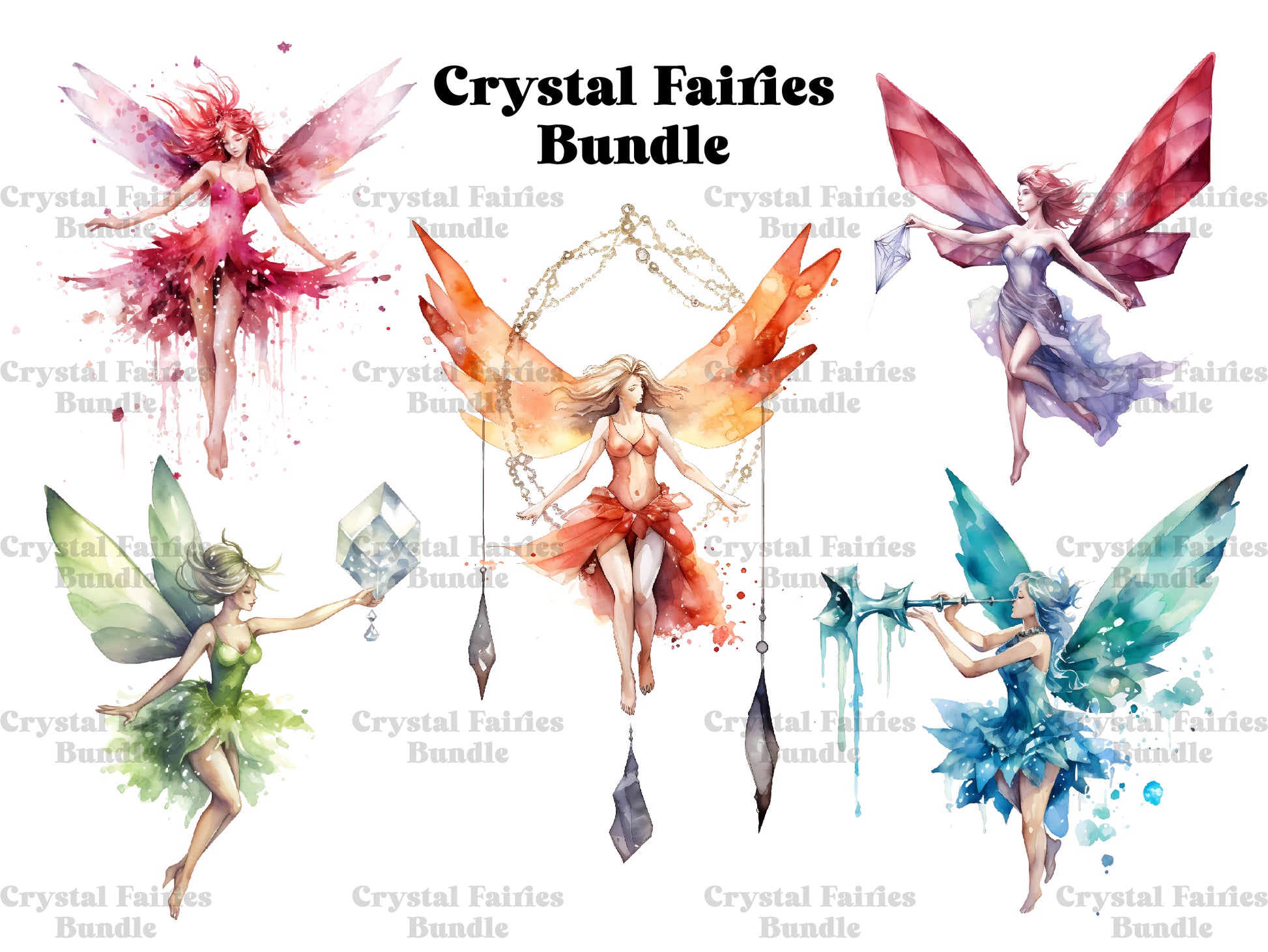 Crystal Fairies Clipart - CraftNest