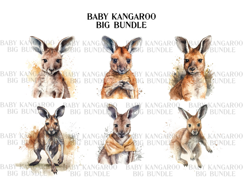 Baby Kangaroos Clipart - CraftNest