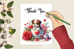 Valentine's Day Dog in Tea Cup Clipart Bundle - CraftNest - Digital Crafting and Art