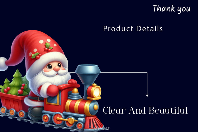 Christmas Train With Gnomes Clipart Bundle 2 - CraftNest - Digital Crafting and Art