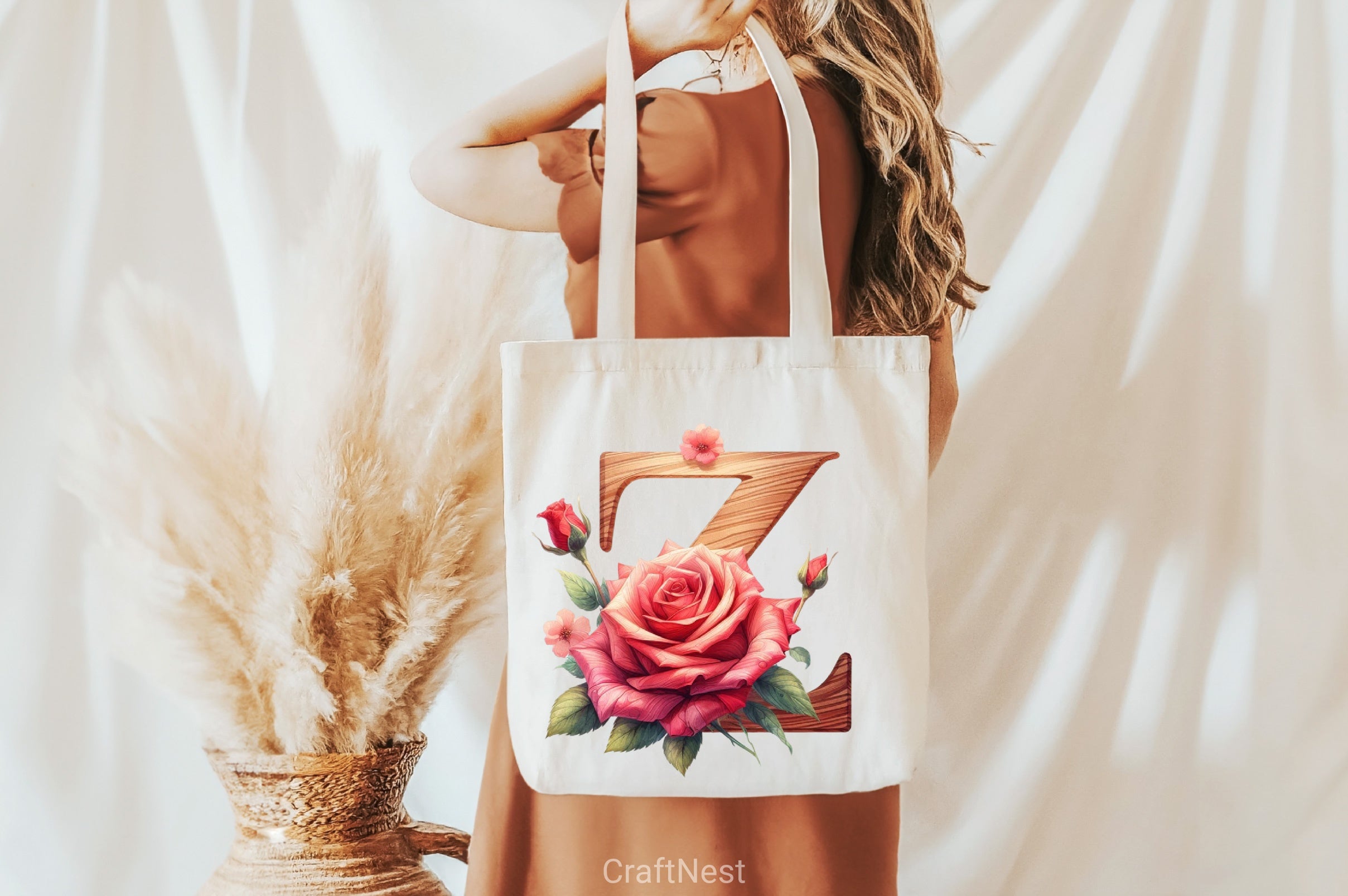 Wood Alphabet Rose Clipart Bundle 1 - CraftNest - Digital Crafting and Art