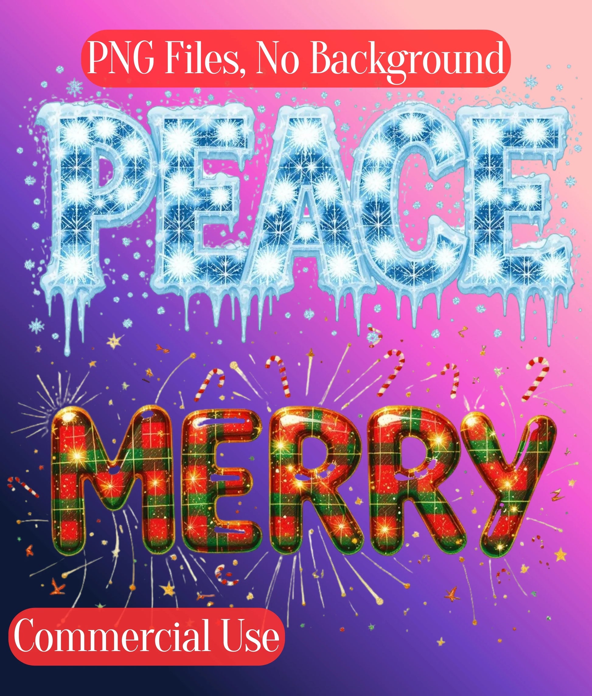 Christmas Flannel Text Clipart Bundle - CraftNest - Digital Crafting and Art