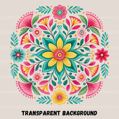 Mexican Flowers Circular Clipart Bundle - CraftNest - Digital Crafting and Art