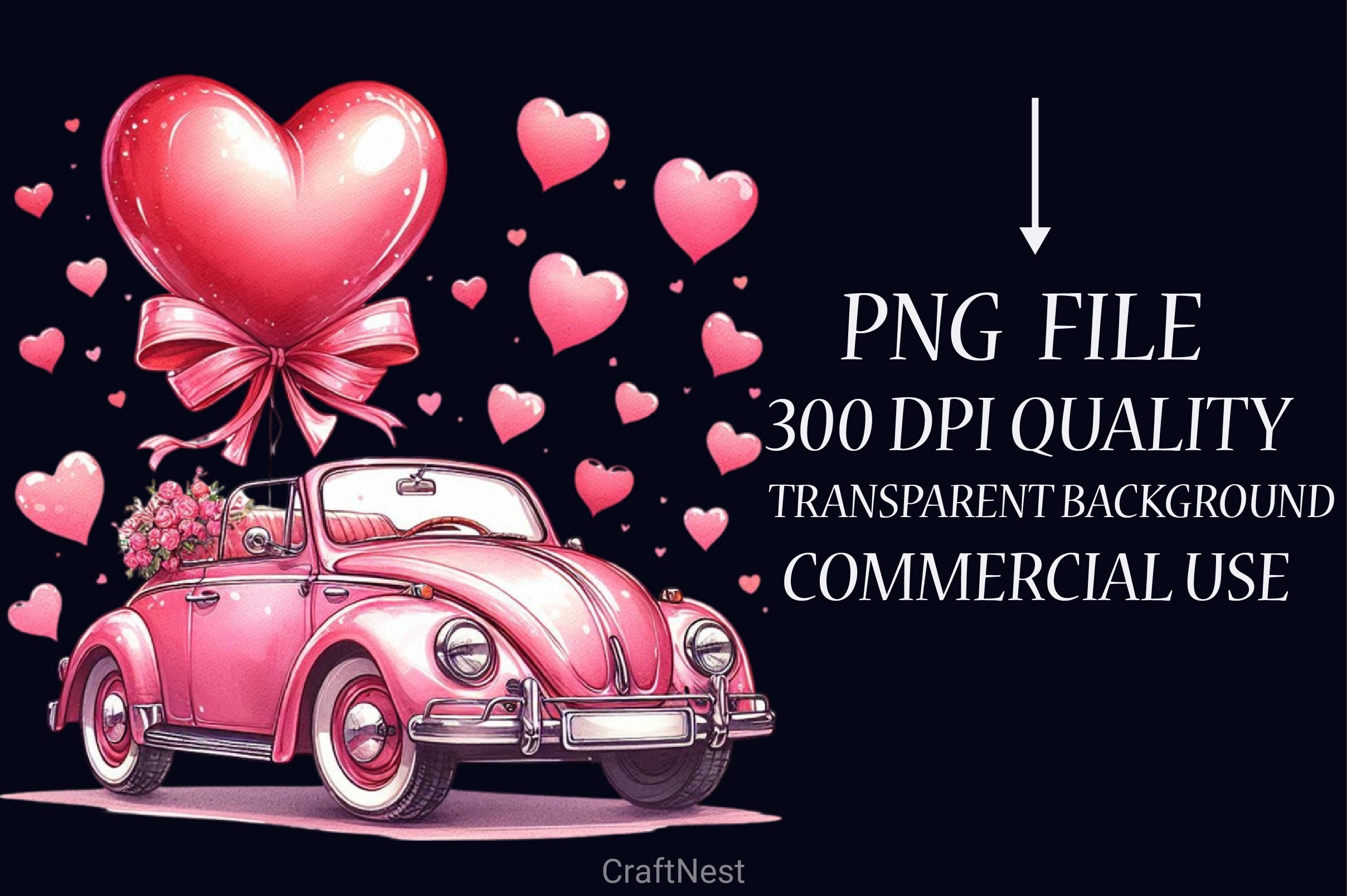 Valentine Car Clipart Bundle 1 - CraftNest - Digital Crafting and Art