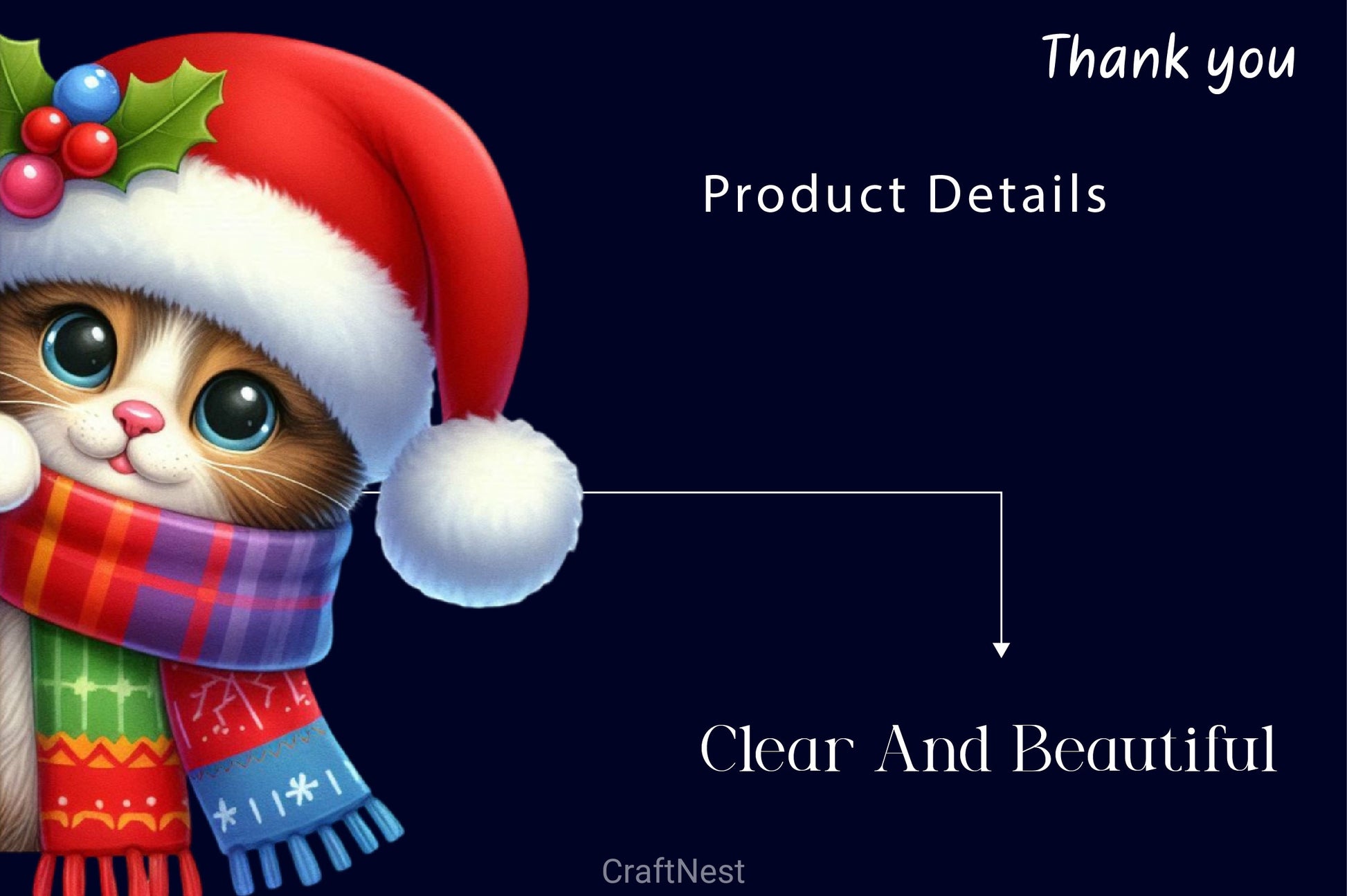 Christmas Cat Peeking Around Corner Clipart Bundle - CraftNest - Digital Crafting and Art