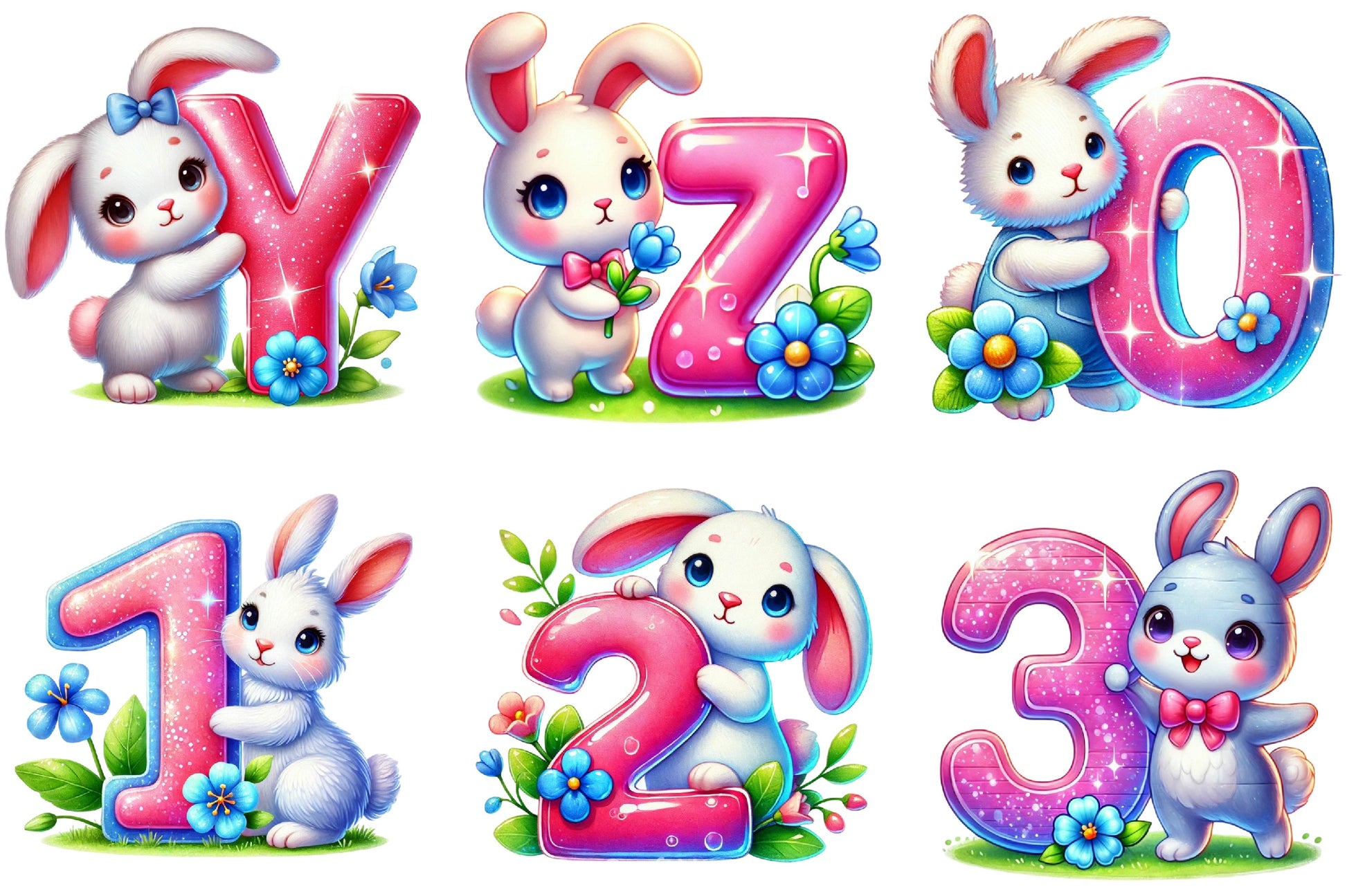 Easter Bunny Alphabet Clipart Bundle 1 - CraftNest - Digital Crafting and Art
