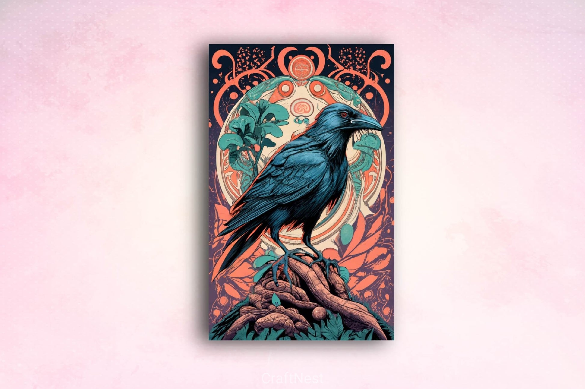 Art Nouveau Raven Clipart Bundle - CraftNest - Digital Crafting and Art