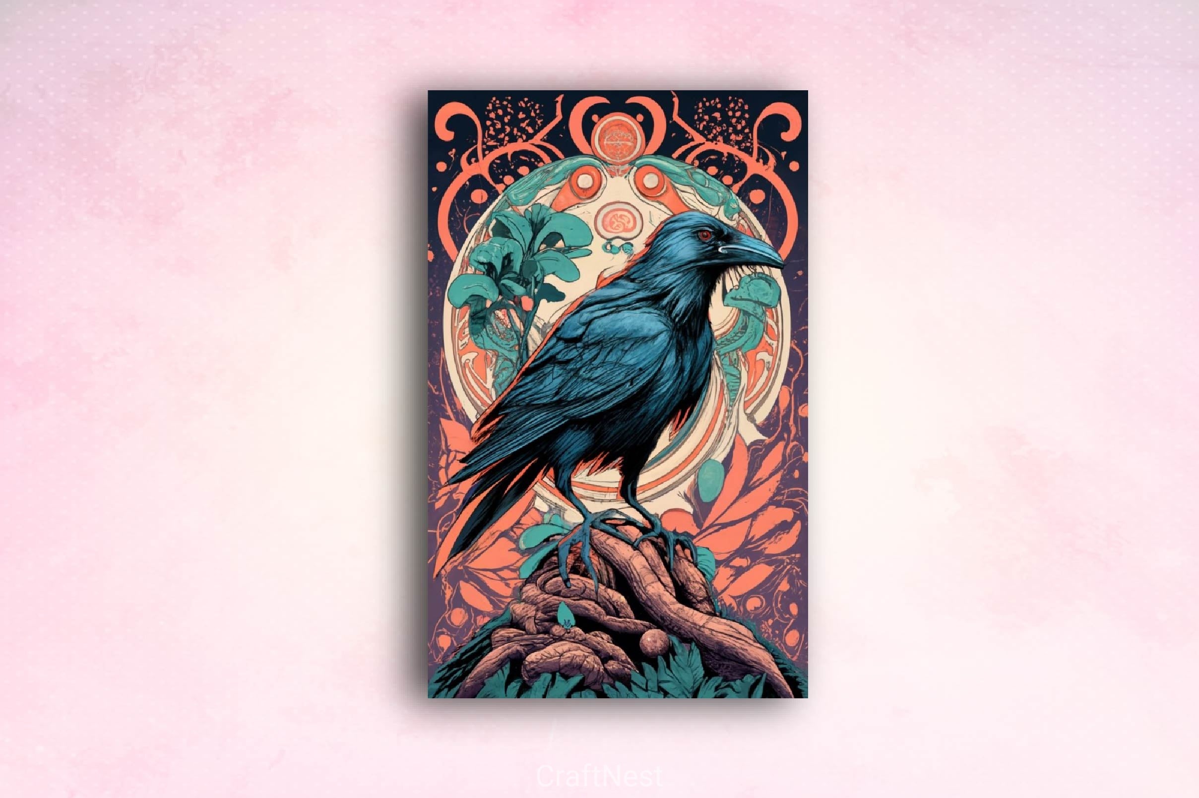 Art Nouveau Raven Clipart Bundle - CraftNest - Digital Crafting and Art