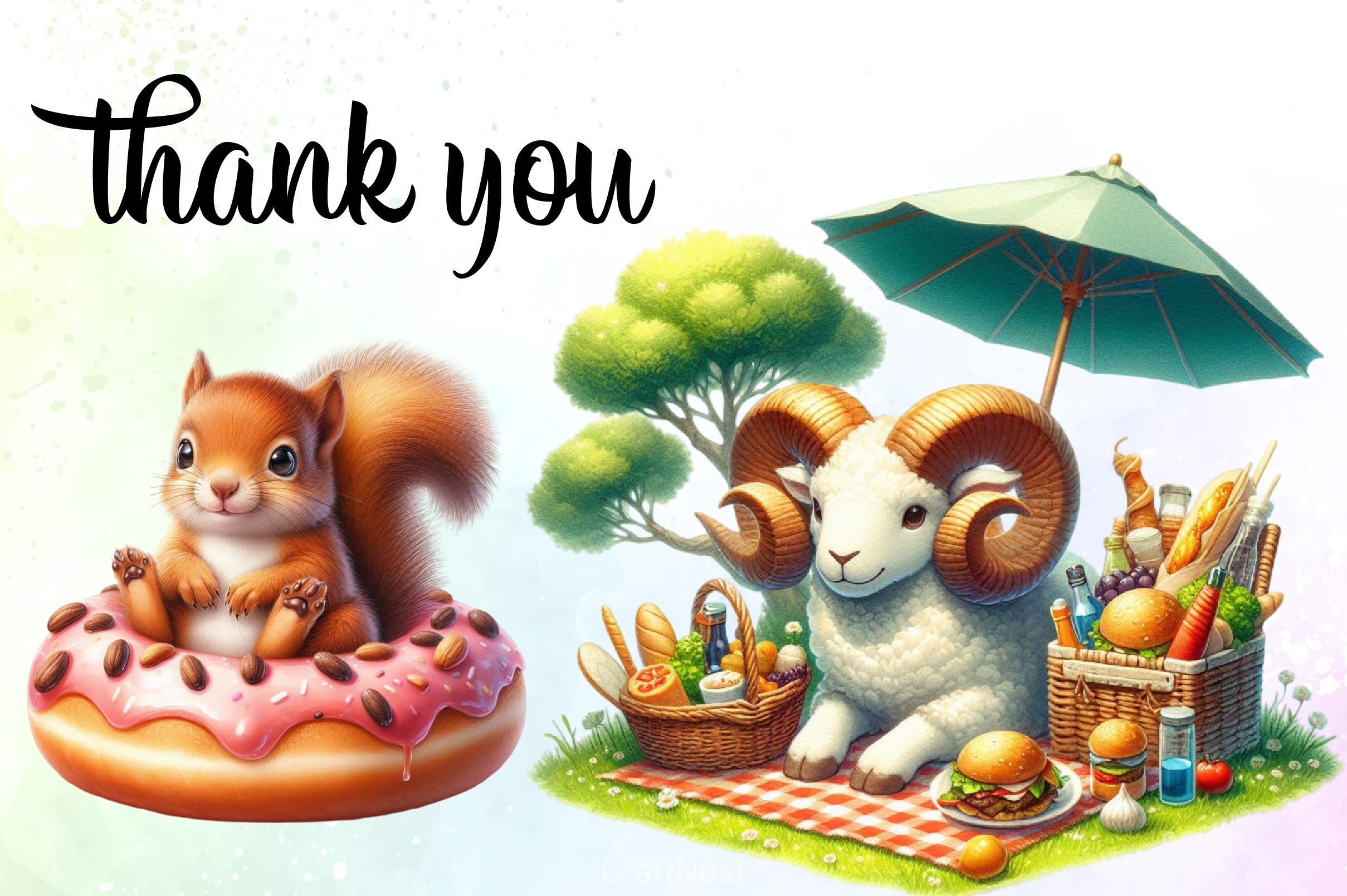 Summer Animals Clipart Bundle 1 - CraftNest - Digital Crafting and Art