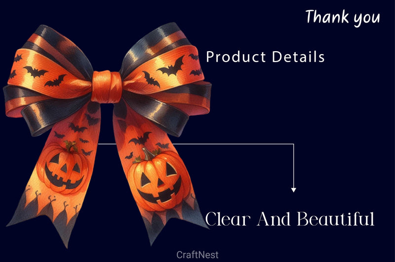 Halloween Bow Ribbon Clipart Bundle 2 - CraftNest - Digital Crafting and Art