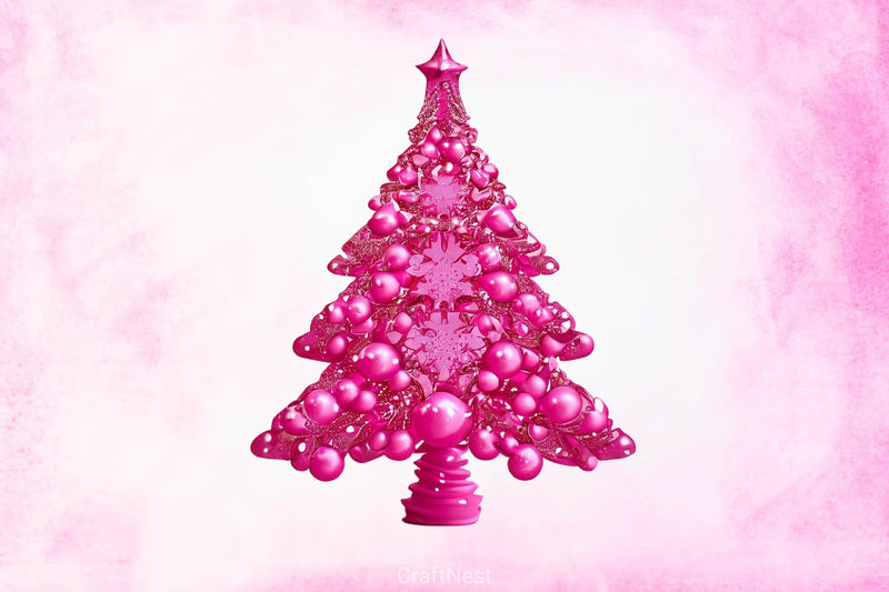Pink Glam Christmas Tree Clipart Bundle - CraftNest - Digital Crafting and Art