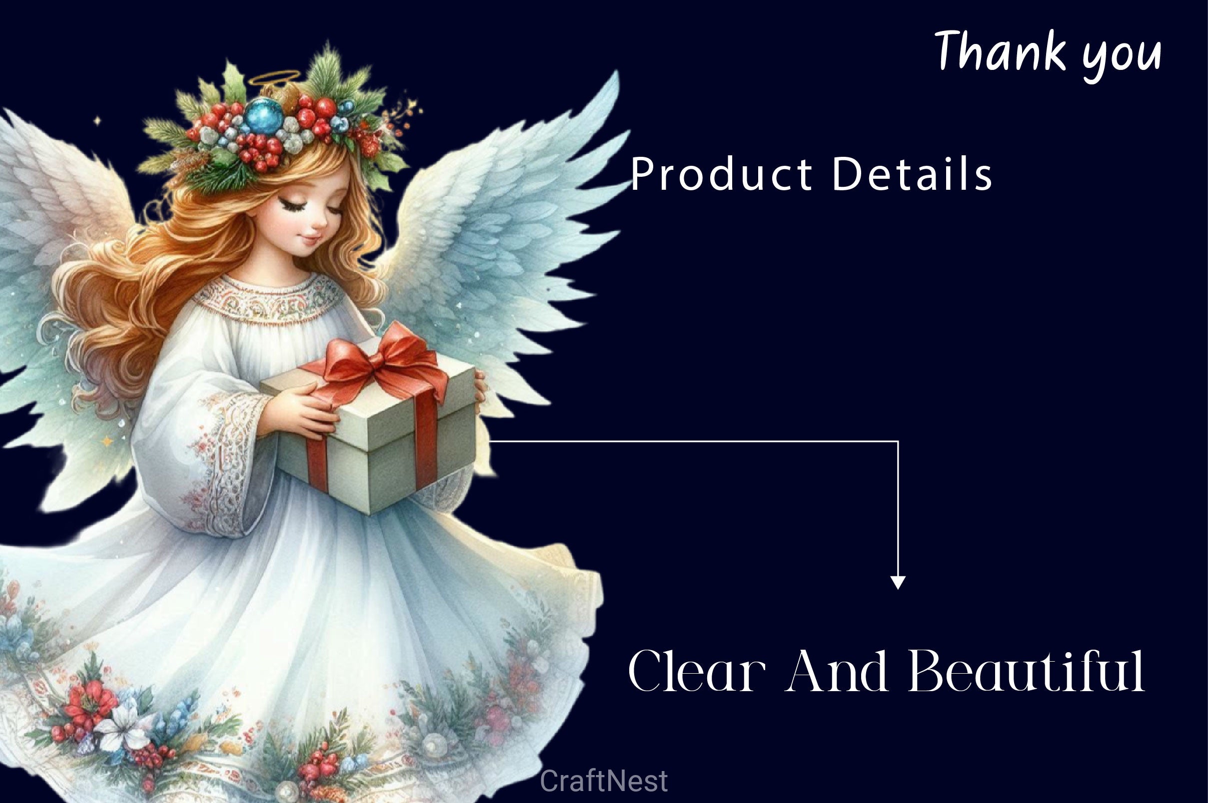 Vintage Christmas Angel Clipart Bundle - CraftNest - Digital Crafting and Art