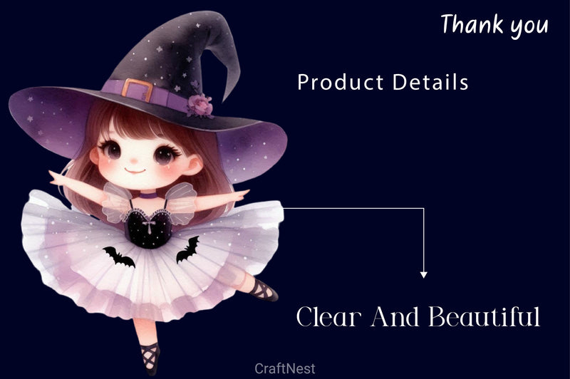 Halloween Ballet Witch Clipart Bundle - CraftNest - Digital Crafting and Art