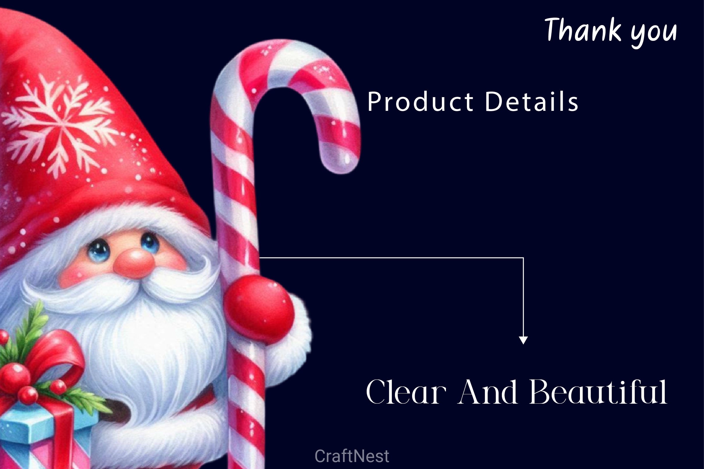 Christmas Candy Cane Icing Gnome Clipart Bundle - CraftNest - Digital Crafting and Art