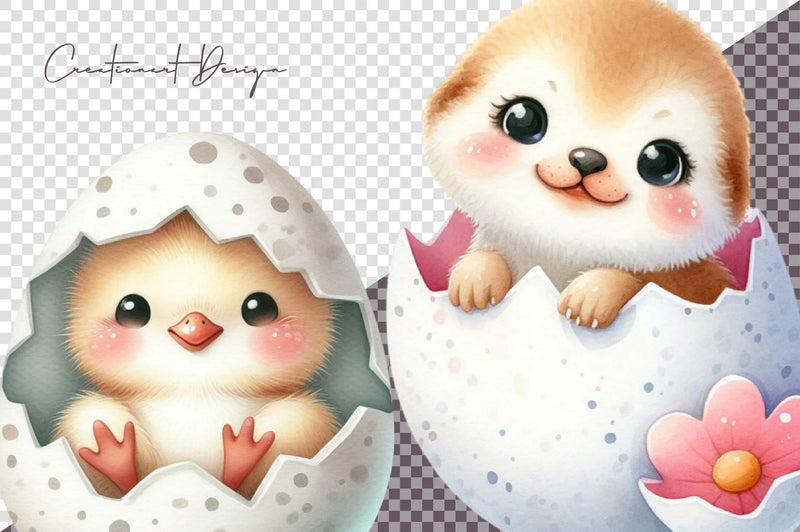 Easter Eggshell Animals Clipart Bundle - CraftNest - Digital Crafting and Art