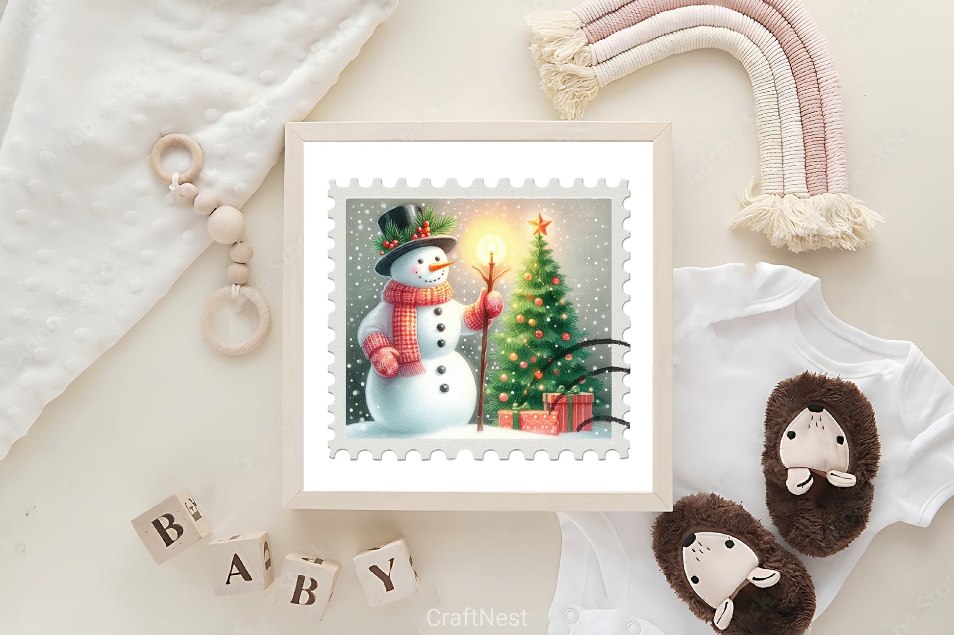 Christmas Snowman Stamp Clipart Bundle - CraftNest - Digital Crafting and Art