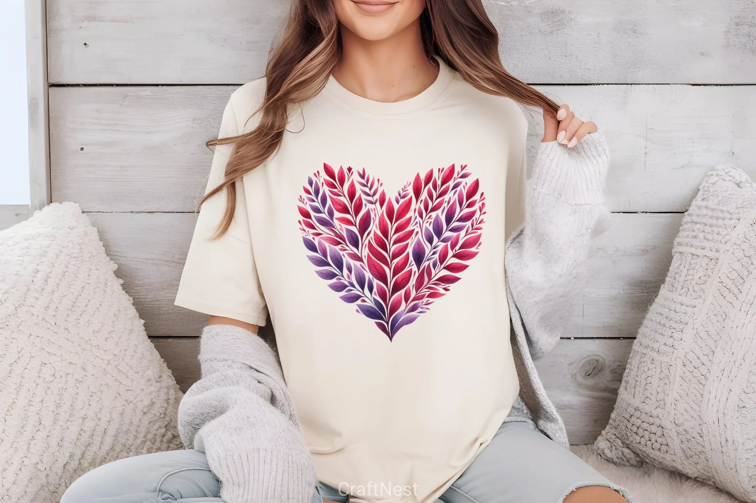 Heart Shaped Purple Leaf Clipart Bundle - CraftNest - Digital Crafting and Art