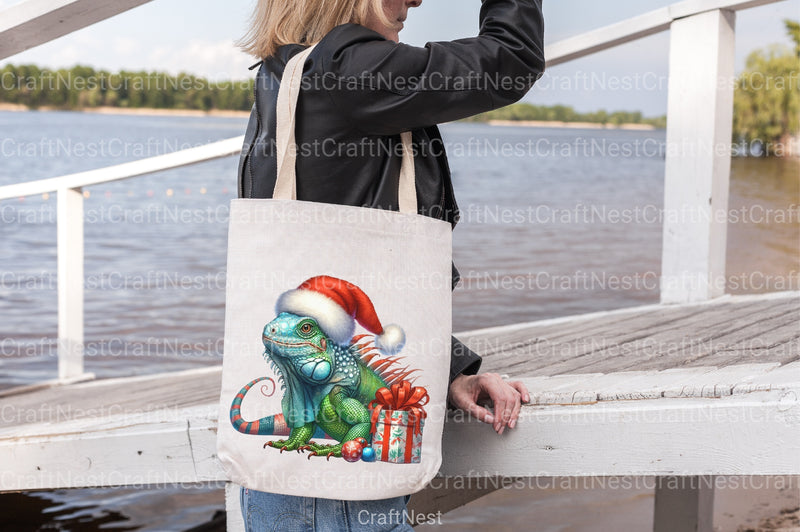 Christmas Iguana Clipart Bundle - CraftNest - Digital Crafting and Art