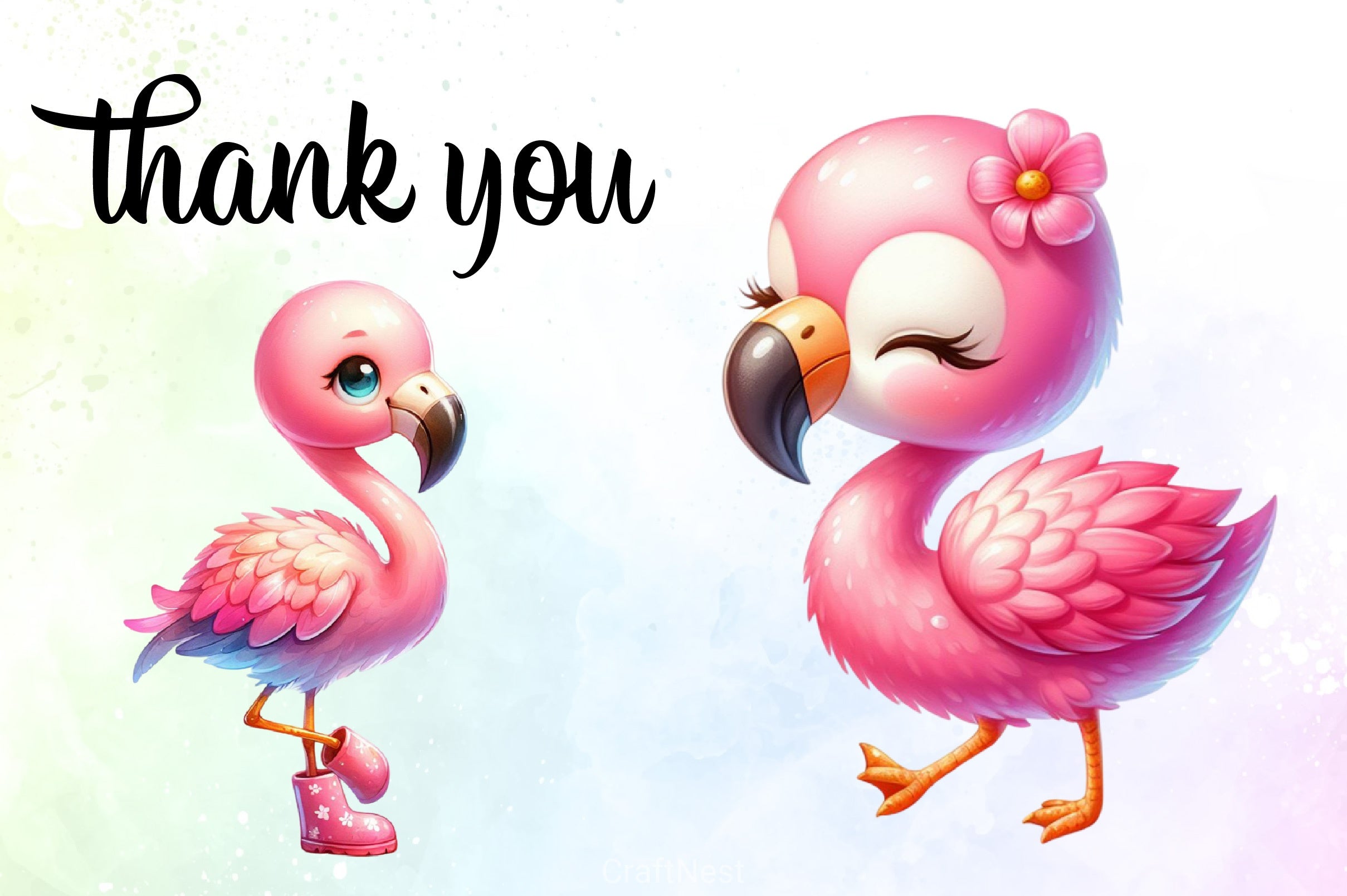 Flamingo Clipart Bundle 3 - CraftNest - Digital Crafting and Art