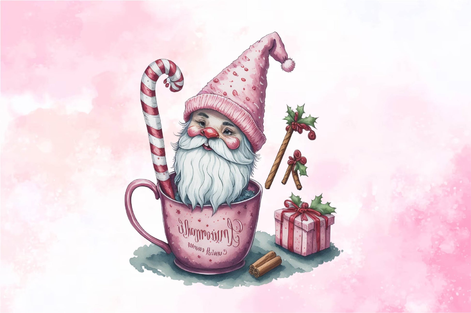 Christmas Gnome In A Cup Clipart Bundle 1 - CraftNest - Digital Crafting and Art