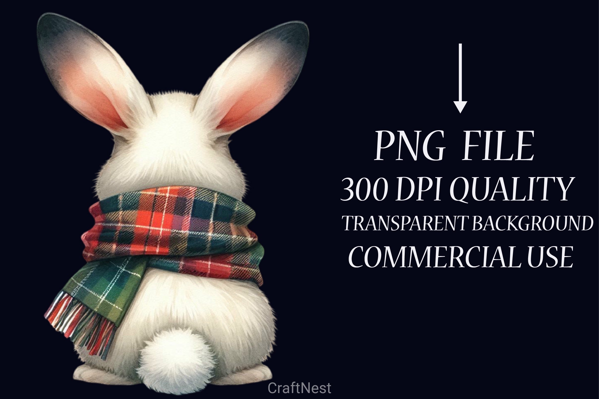 Bunny Back View Clipart Bundle 4 - CraftNest - Digital Crafting and Art