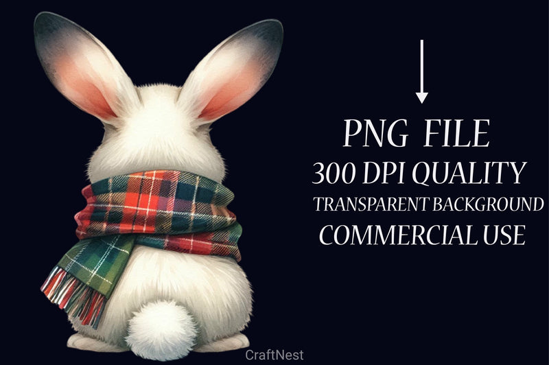 Bunny Back View Clipart Bundle 4 - CraftNest - Digital Crafting and Art