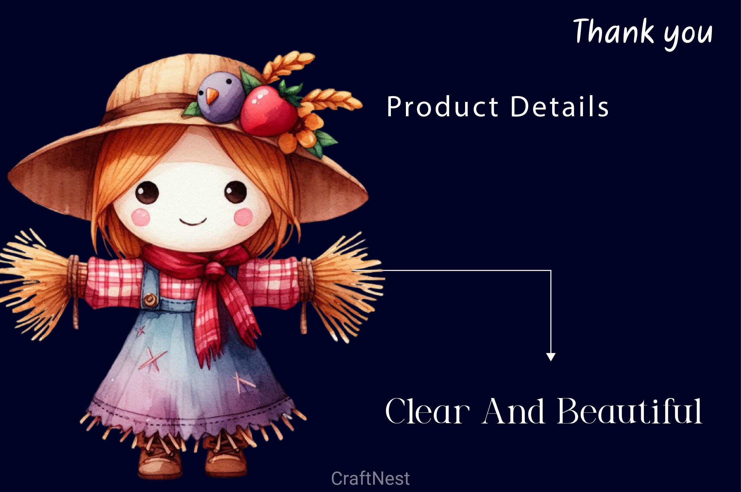 Scarecrow Girl Clipart Bundle - CraftNest - Digital Crafting and Art