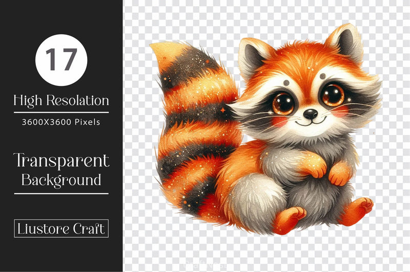 Cute Raccoon Clipart Bundle 3 - CraftNest - Digital Crafting and Art