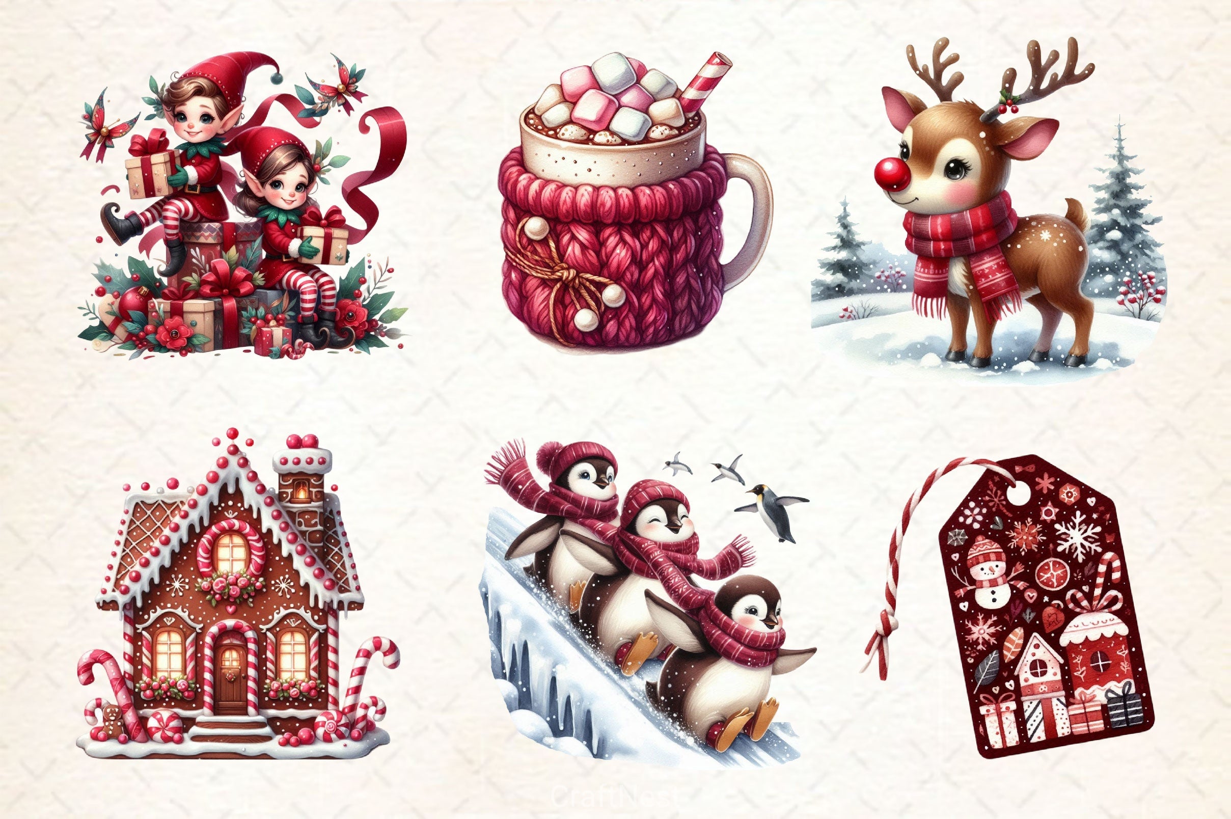 Whimsical Christmas Clipart Bundle - CraftNest - Digital Crafting and Art
