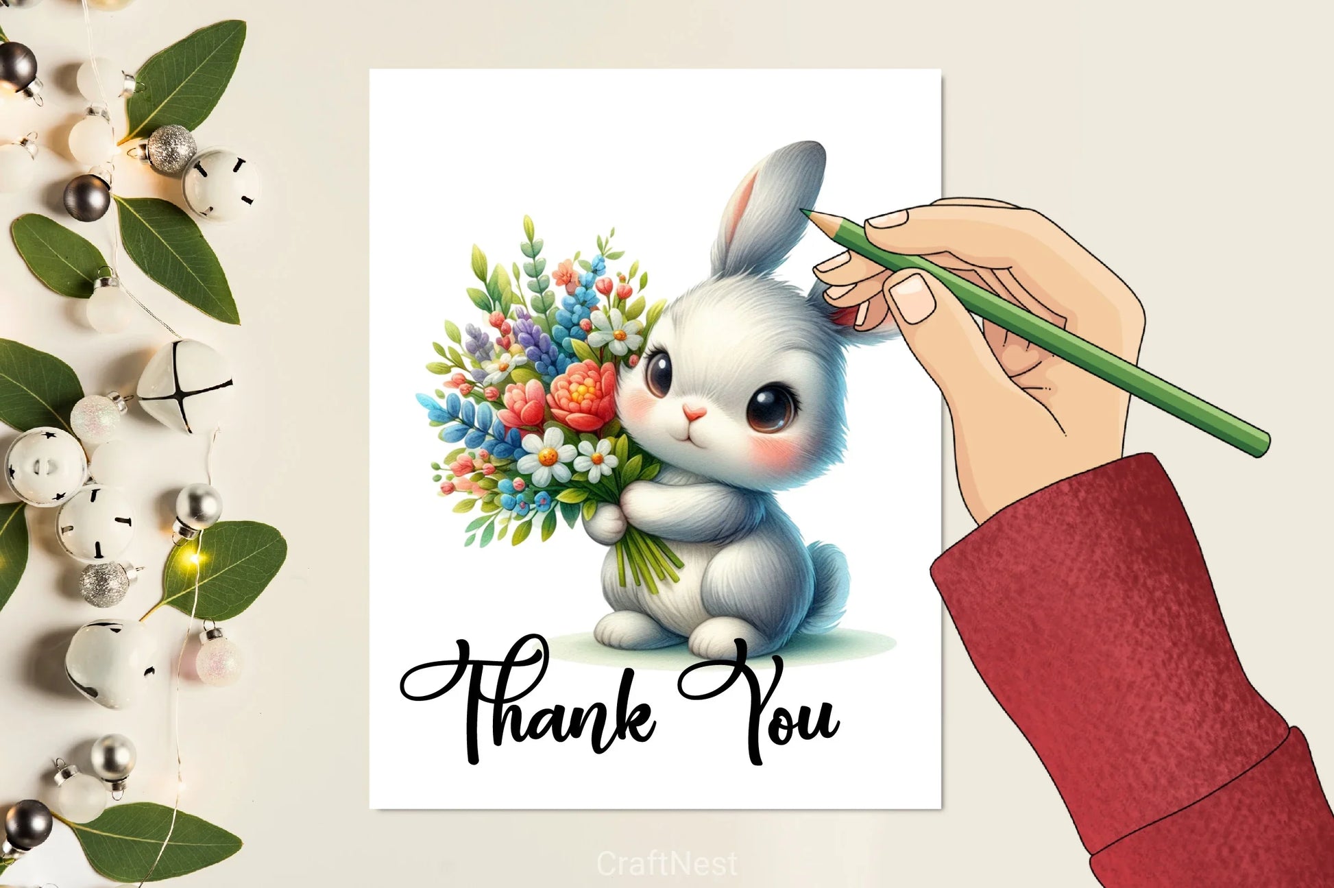 Floral Bunny Clipart Bundle - CraftNest - Digital Crafting and Art