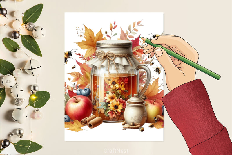 Autumn Honey Bee Clipart Bundle - CraftNest - Digital Crafting and Art