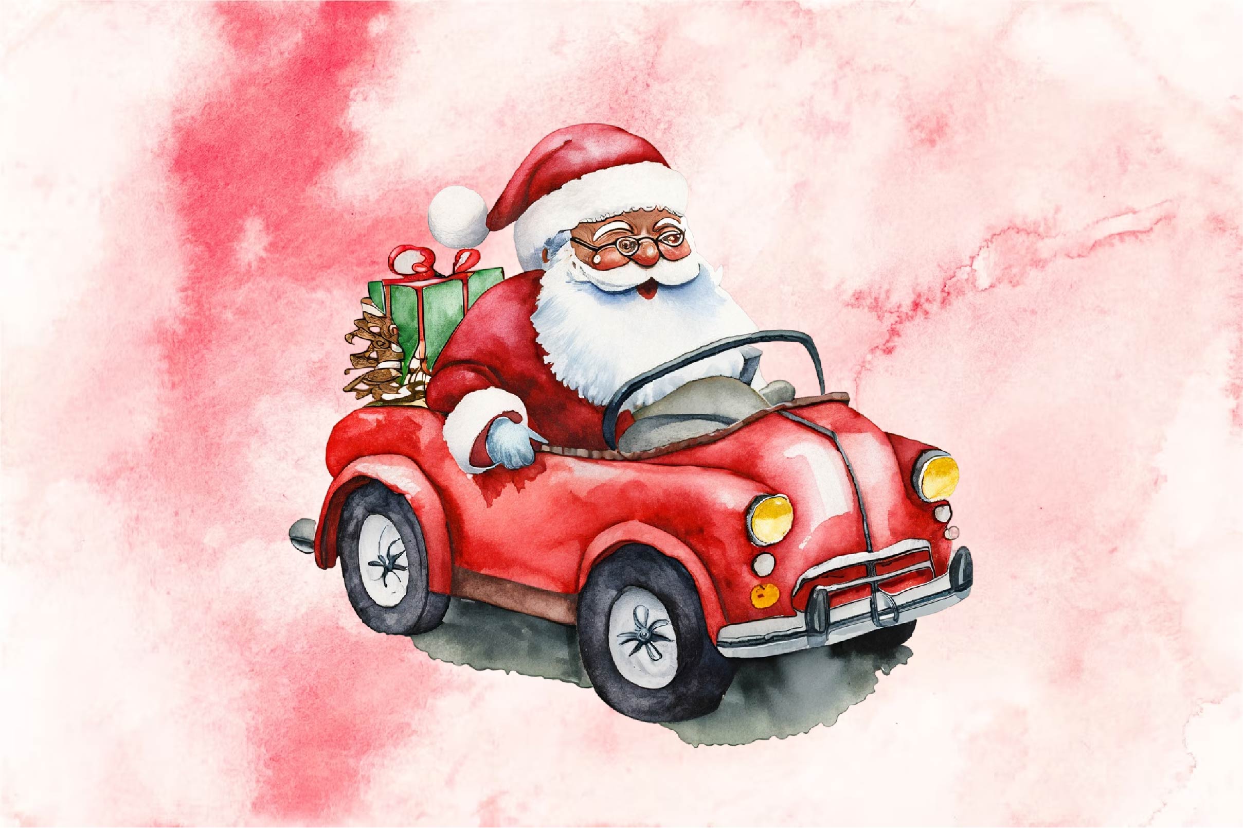 Santa Claus Driving Clipart Bundle - CraftNest - Digital Crafting and Art