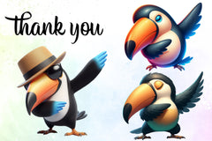 Cute Dabbing Toucan Clipart Bundle - CraftNest - Digital Crafting and Art