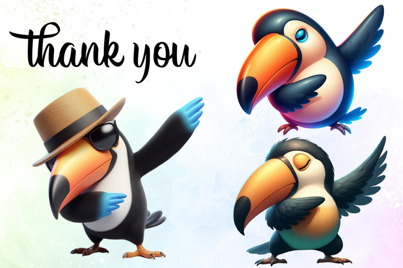 Cute Dabbing Toucan Clipart Bundle - CraftNest - Digital Crafting and Art