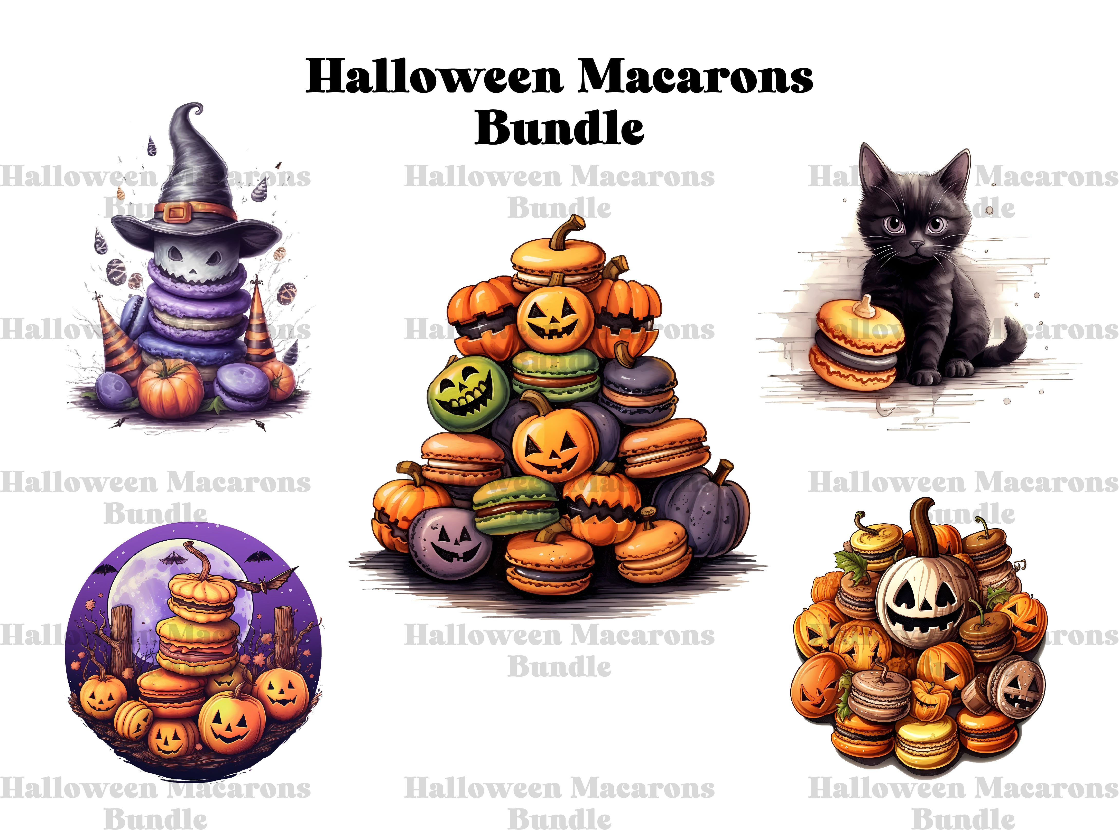 Halloween Macarons Clipart - CraftNest