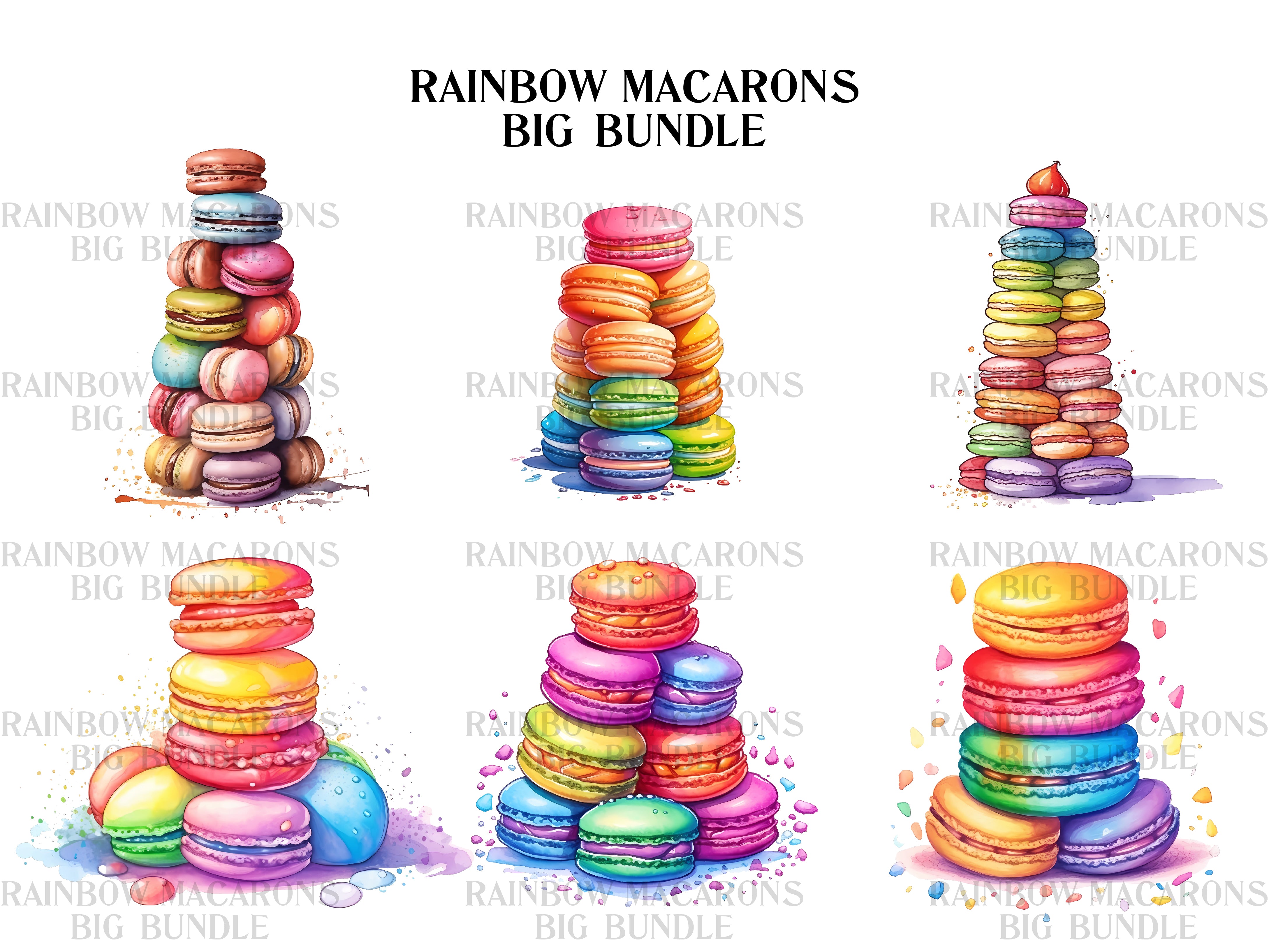 Rainbow Macarons Clipart - CraftNest