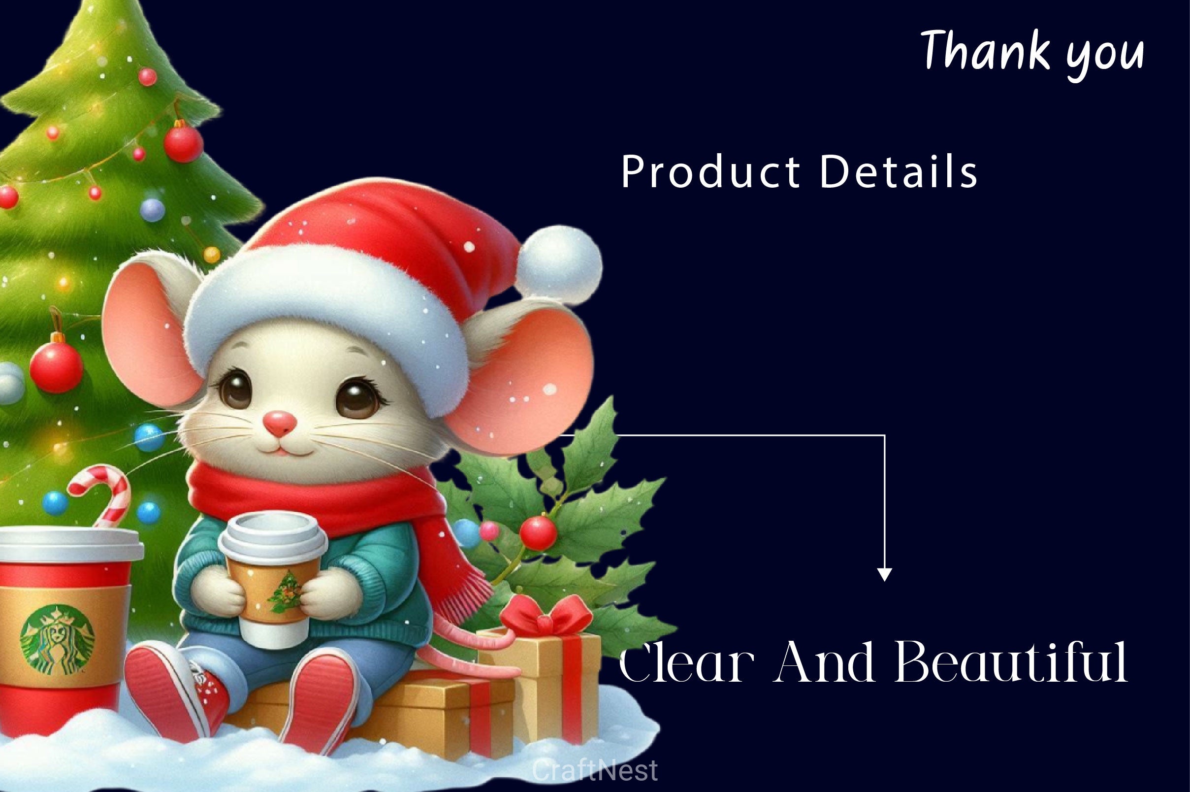 Funny Christmas Mouse Clipart Bundle 2 - CraftNest - Digital Crafting and Art