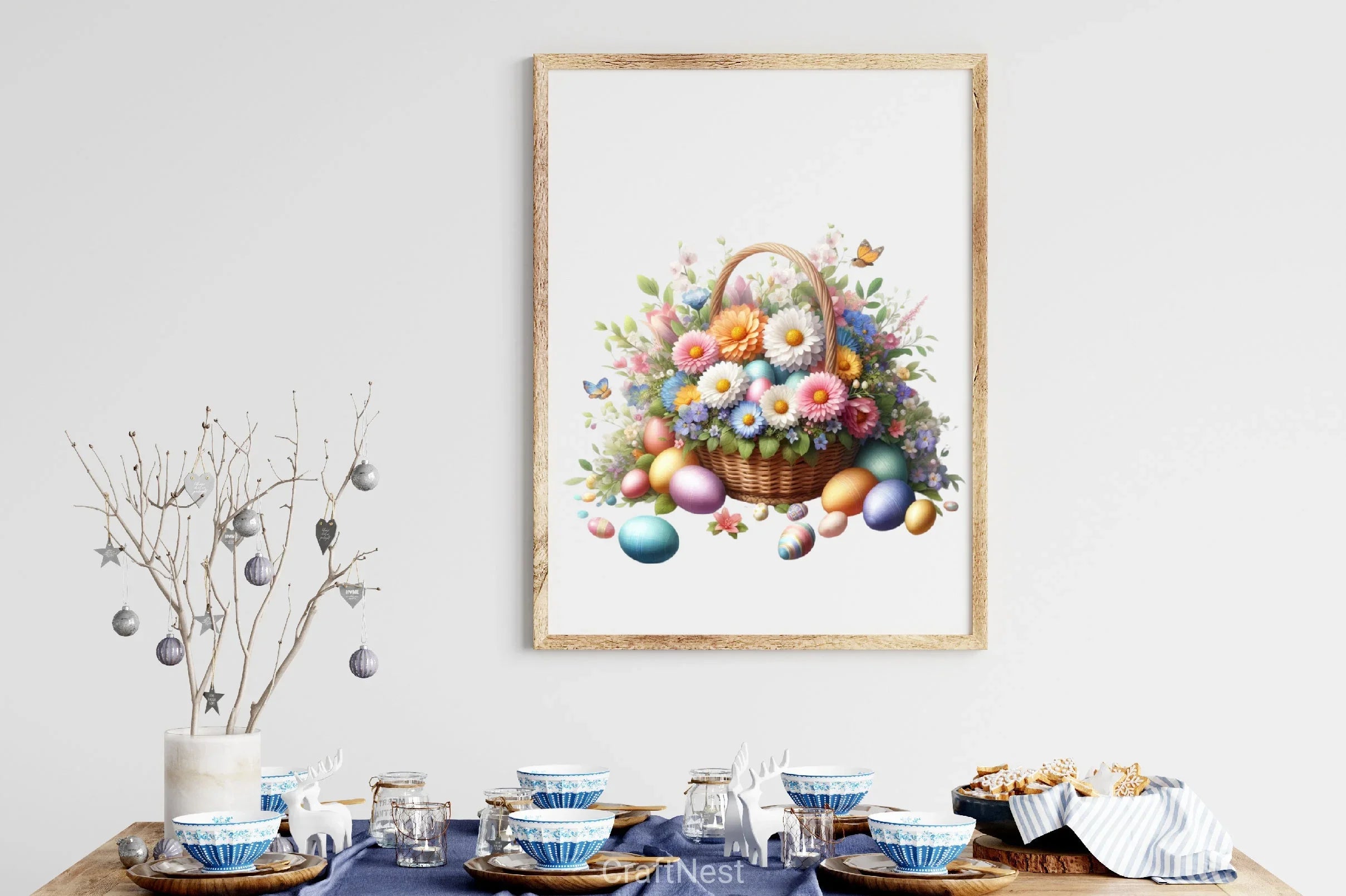 Easter Floral Egg Baskets Clipart Bundle - CraftNest - Digital Crafting and Art