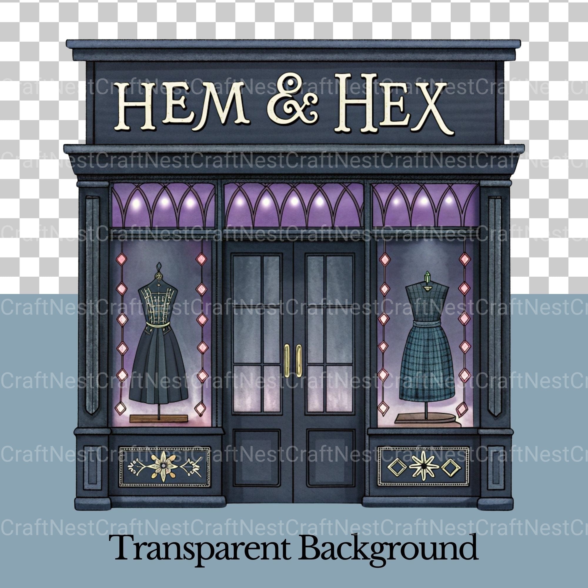 Village Shops Gothic Clipart Bundle - CraftNest - Digital Crafting and Art