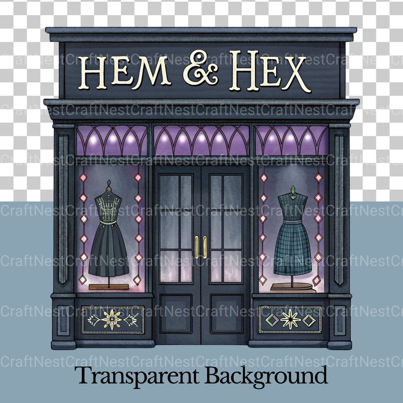 Village Shops Gothic Clipart Bundle - CraftNest - Digital Crafting and Art