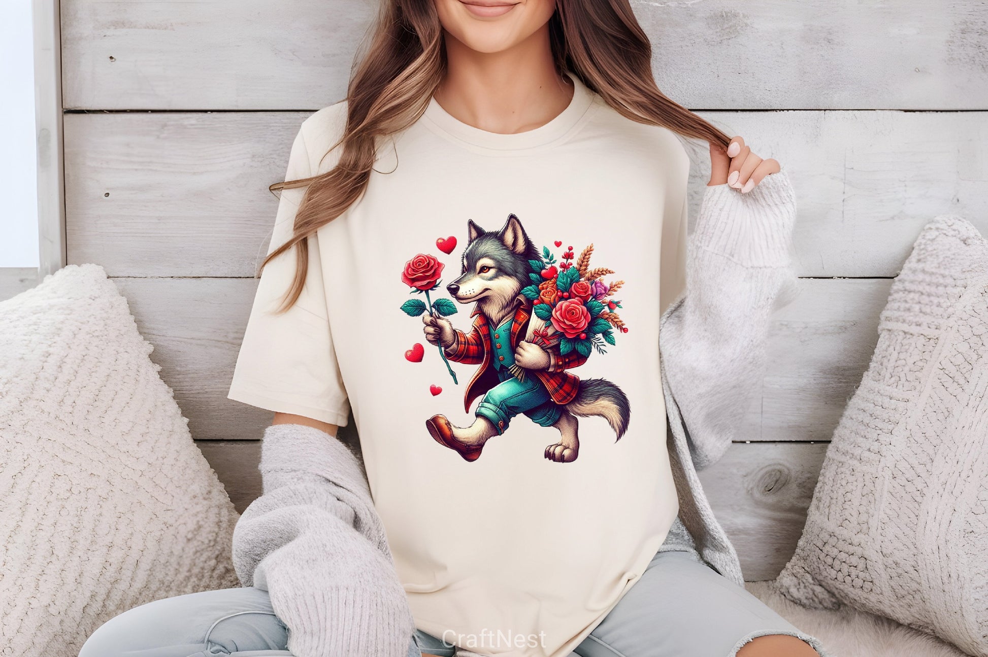 Valentine Wolf Clipart Bundle - CraftNest - Digital Crafting and Art