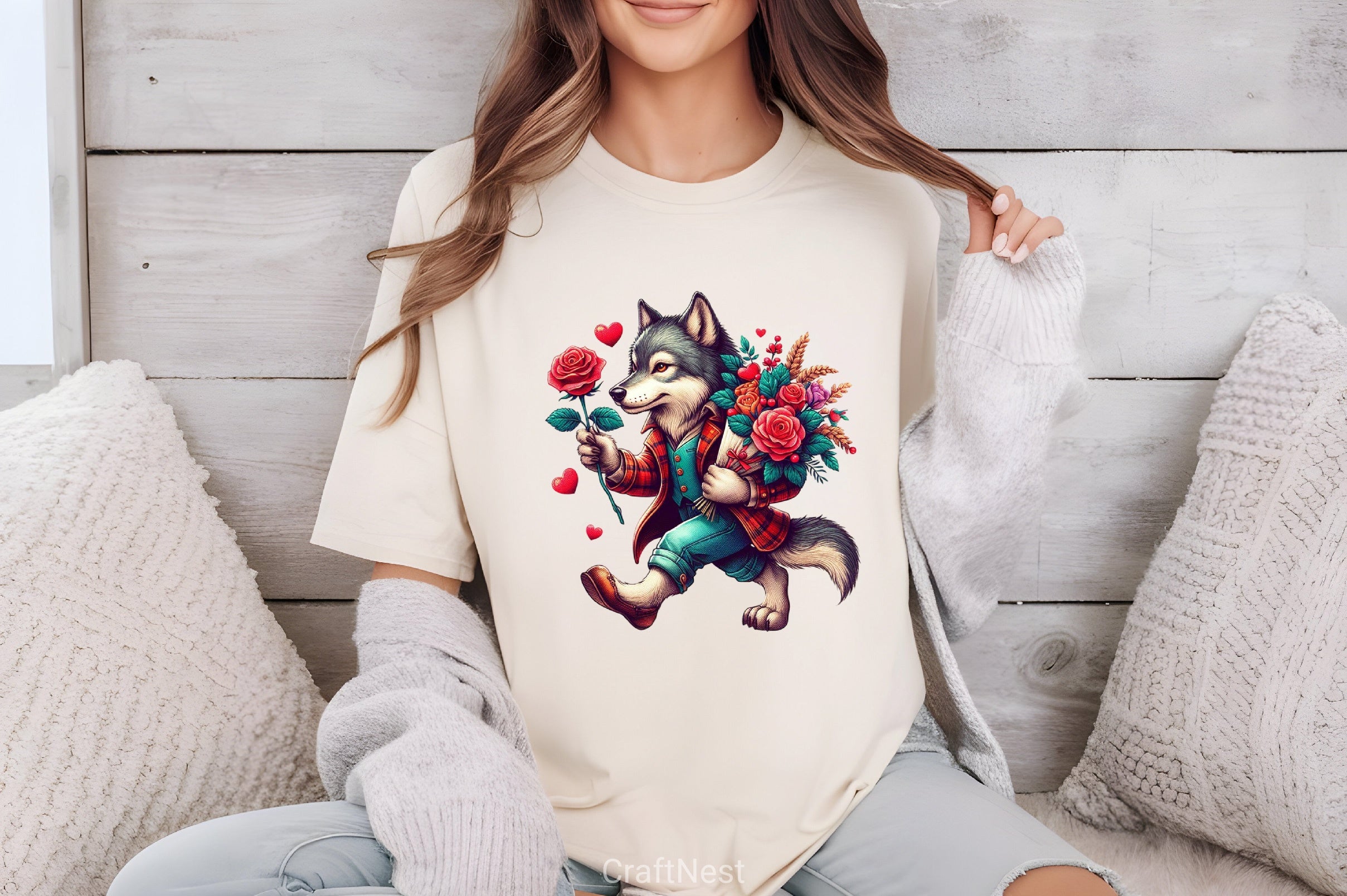 Valentine Wolf Clipart Bundle - CraftNest - Digital Crafting and Art