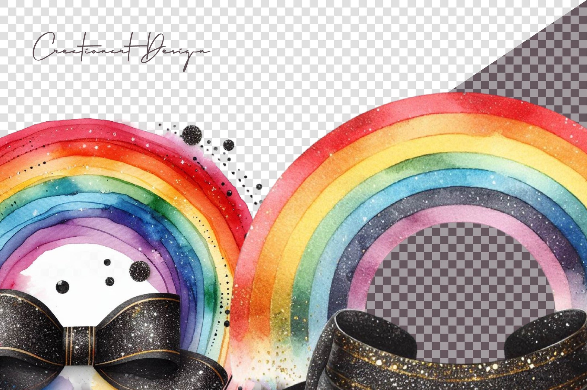 Watercolour Rainbow Ribbon Clipart Bundle - CraftNest - Digital Crafting and Art